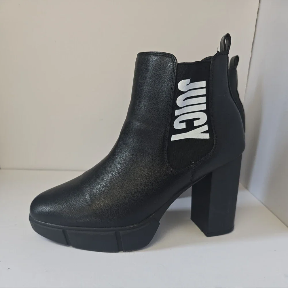 Juicy by Juicy Couture J-Prisha Black Platform Chelsea Boots Women’s Size 11.